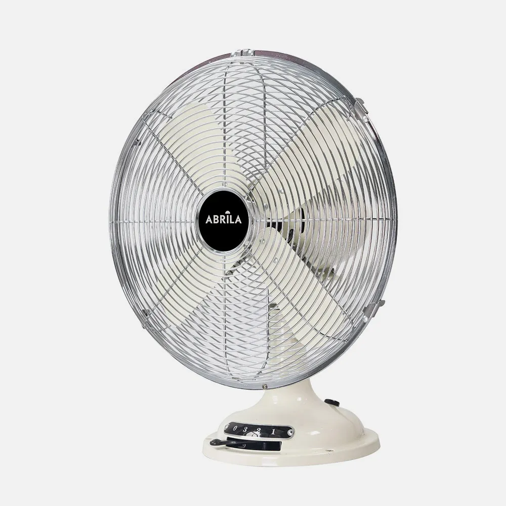 Ventilador Sobremesa Capitolio Crema/cromo 37w 3velocidades 4asp. Fijo Y Rotatorio 42x35x27cm