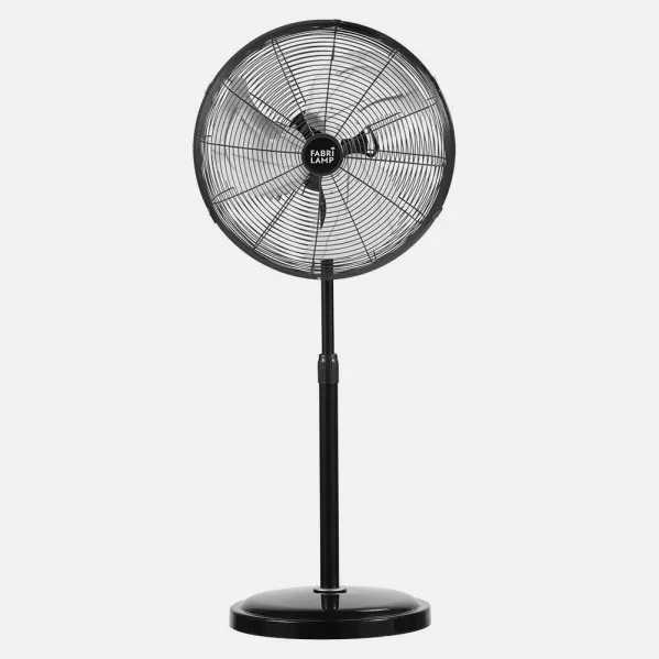 Ventilador De Pie Africo 120w Negro Regx55x55 Cm  3 Velocidades Fijo Y Rotatorio