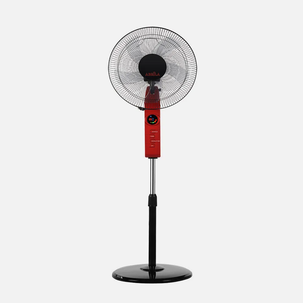 Ventilador De Pie Circus Rojo/negro 3vel 45w Regx43x40cm Oscilante 5asp.c/ Remoto,temporizador