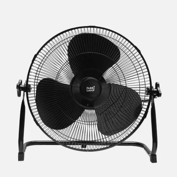 Ventilador Dc Indistrial Solar Ciclon 20w Negro 5velocidades 3asp.negras C/puerto Usb Orientable 43x46x40cm 