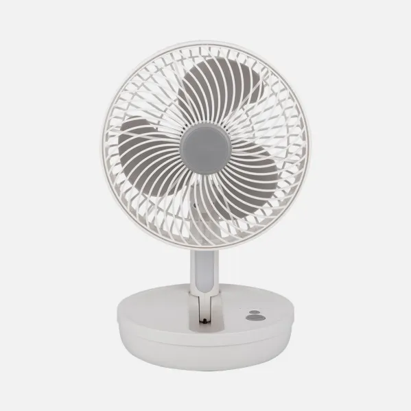 Wireless Fan Table lamp Pacheco White/grey 5w 3vel Rechargeable C/light, Alim.usb, Adjustable 3sails 29x19x16cm