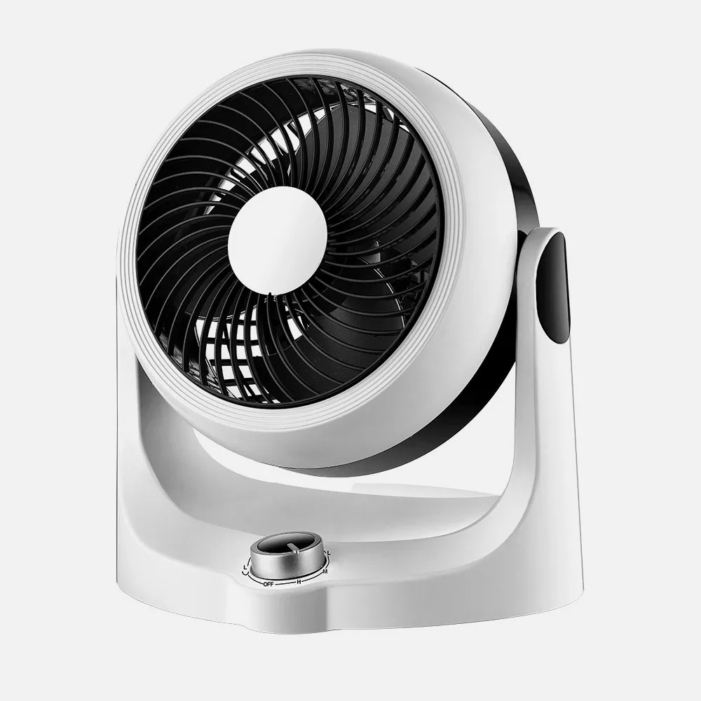 Ventilador Sobremesa Cartago Blanco/negro 40w 3velocidades 3aspas Fijo Y Rotatorio Orientable 28,3x25,7x19cm