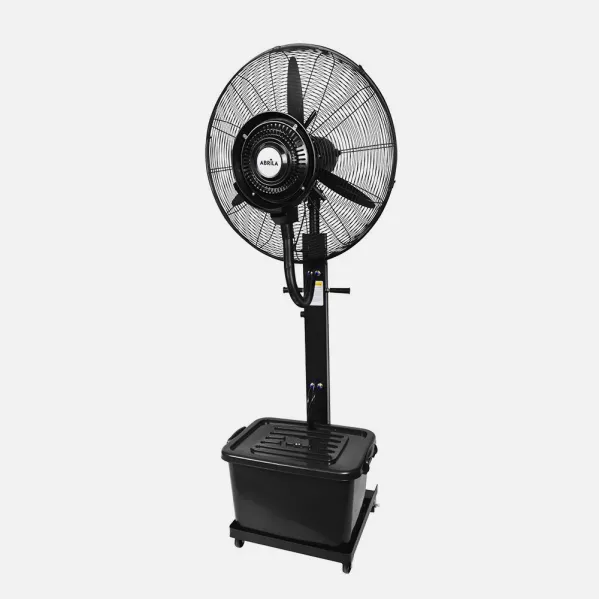 Ventilador De Pie Diluvio Negro 3velocidades 240w Nebulizador Tanque 42l Ruedas Fijo Y Rot.170x71x45cm