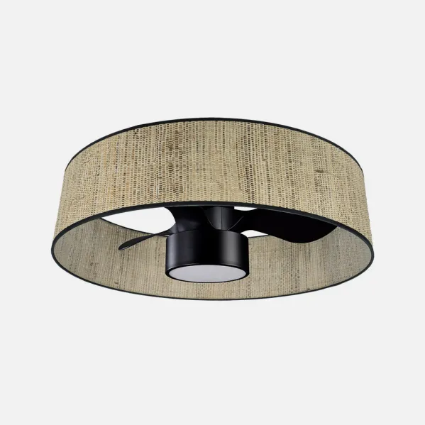 Fan Dc 24w Natasha Cane/black 70d 3 Sails 6vel. 2390lm 3 Remote Colours,memory,timer