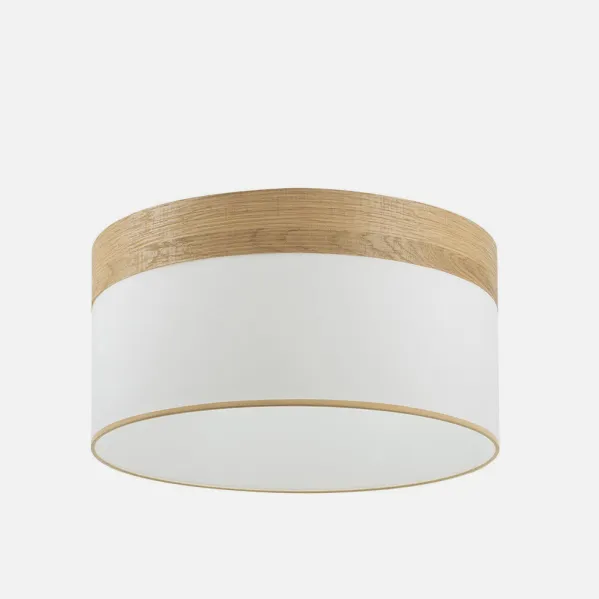 Pantalla Colgante Cloe M10 Blanca/madera-clara 50dx50dx22h Difusor Incluido