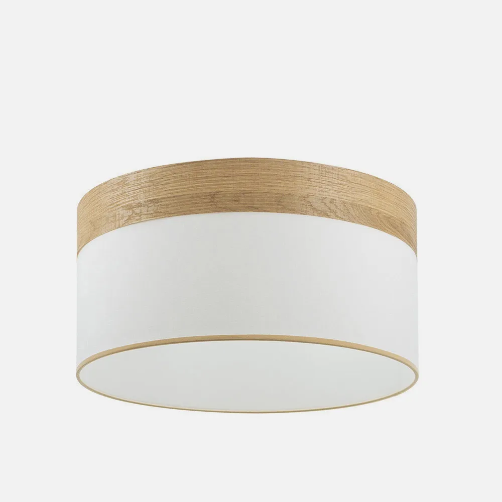 Pantalla Colgante Cloe M10 Blanca/madera-clara 50dx50dx22h Difusor Incluido