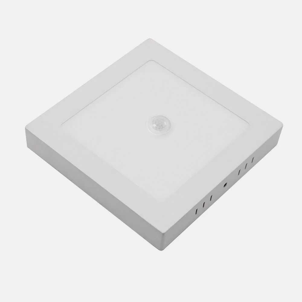 Downlight Superf. Onix 18w 3000k-4000k-6500k Blanco 1620lm Cuadrado C/sensor Movimiento Crepuscular 3x22x22cm