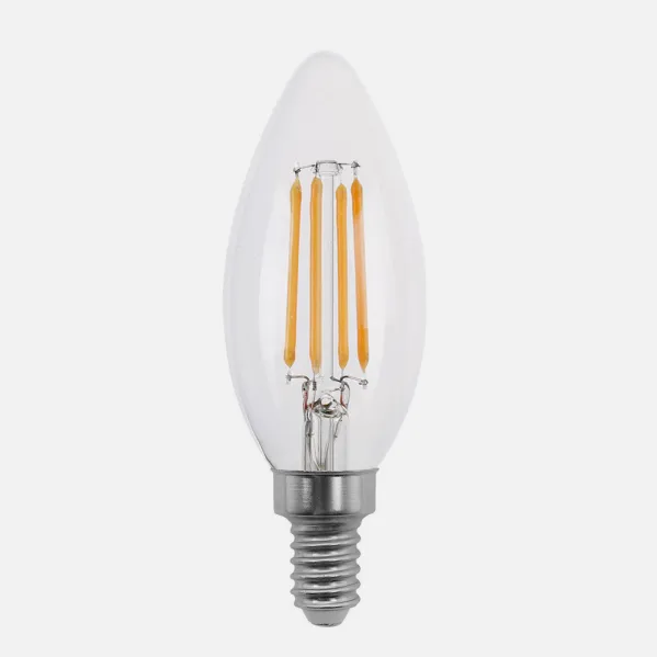Bombilla Filamento Vela Clara 4w Regulable E14 10x3,5d 400lm 2700k