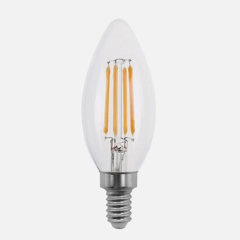 Bombilla Filamento Vela Clara 4w Regulable E14 10x3,5d 400lm 2700k
