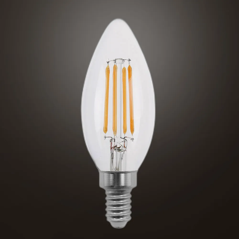 Bombilla Filamento Vela Clara 4w Regulable E14 10x3,5d 400lm 2700k
