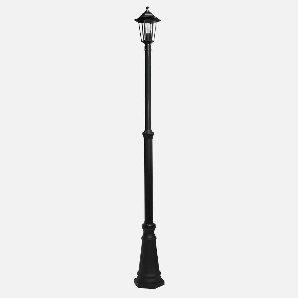 Farola Exterior Aluminio Auriga 1xe27 Negro Ip44 220x20x20 Cm  Regulable En Altura