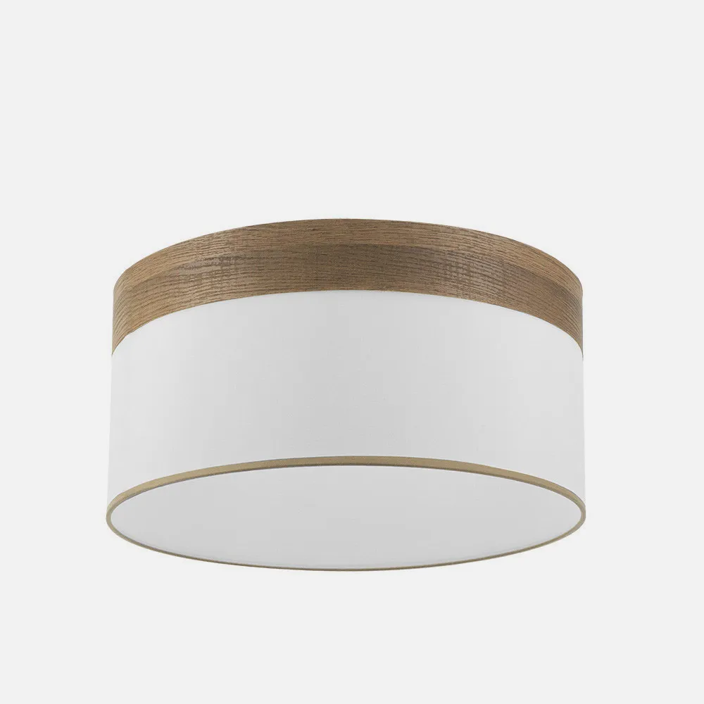 Pantalla Colgante Cloe M10 Blanca/madera-oscura 50dx50dx22h Difusor Incluido