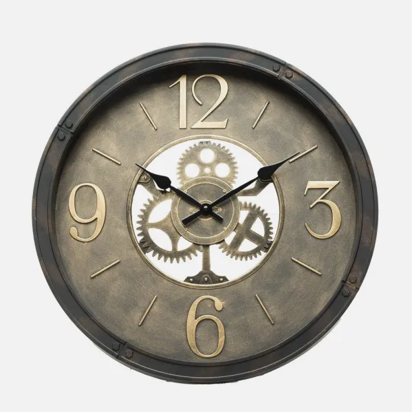 Reloj De Pared Torrox Cuero 50x50x5 Cm Movimiento Continuo