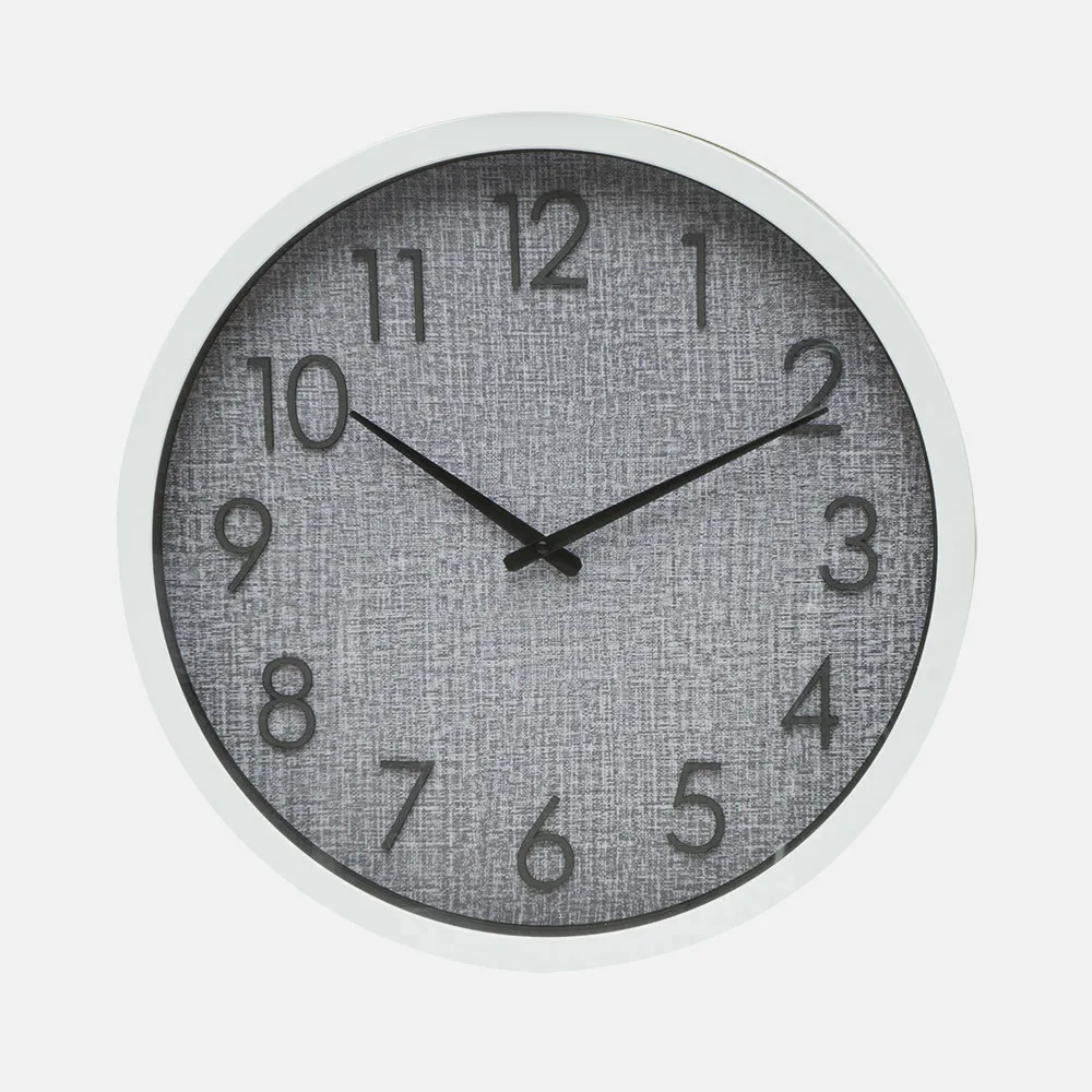 Reloj De Pared Higueron Blanco/gris 50x50x5 Cm Movimiento Continuo