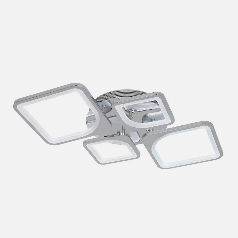 Lâmpada de tecto 86w 3000-4000-6500k cromada Elara 9x76x46 Cm 11610Lm Regulável, Memória  C. Remoto