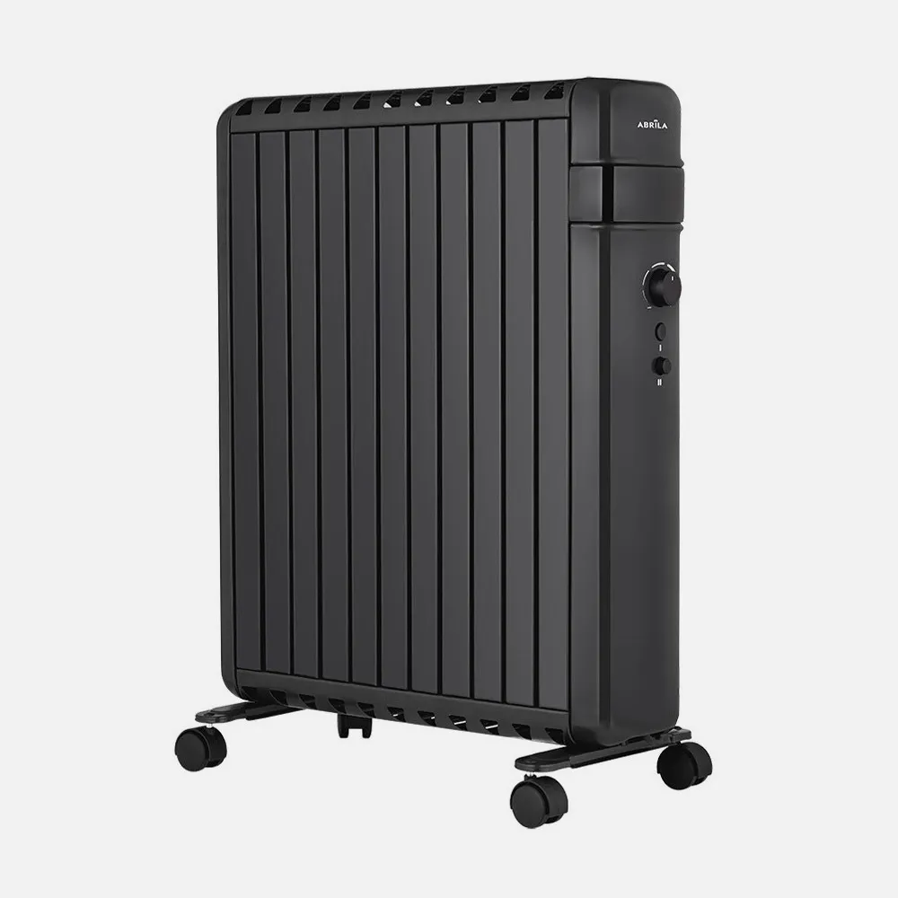 Radiador Aceite Polonia 2500w Negro Aletas Cerradas 11elementos 3potencias Antivuelco Protec.segurid.63,5x52,5x24,5cm