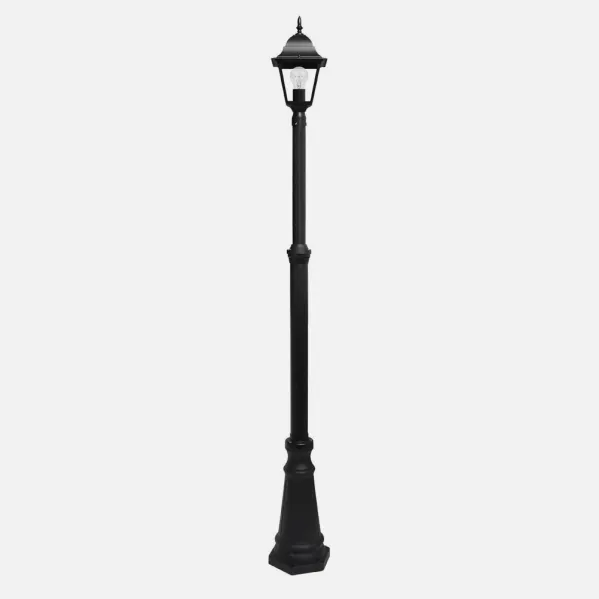 Farola Exterior Aluminio Spica 1xe27 Negro Ip44 220x20x20 Cm  Regulable En Altura