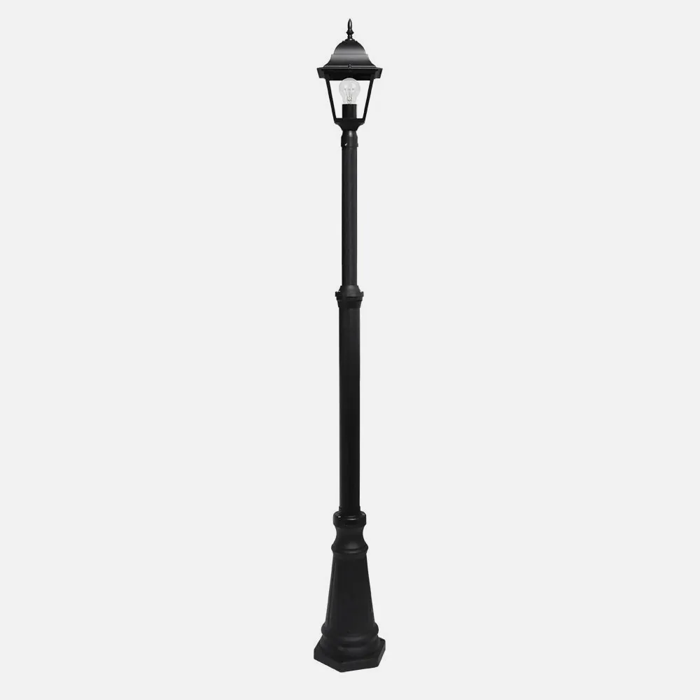 Farola Exterior Aluminio Spica 1xe27 Negro Ip44 220x20x20 Cm  Regulable En Altura