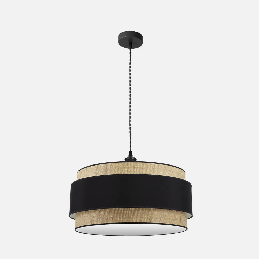Colgante Kandy 3xe27 Natural/negro Regx60x60 Cm