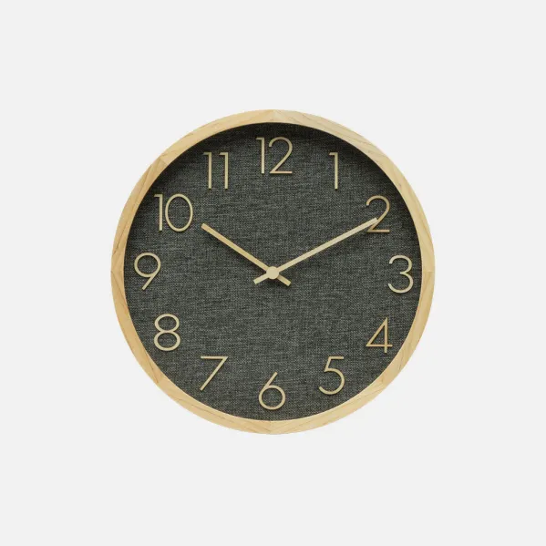 Wall Clock Rosellon Beech/Grey 30x30x4cm Continuous Movement