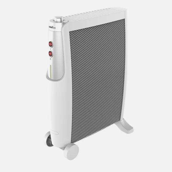 Radiador De Mica Imperial 2000w 2elem Blanco/plata 2 Potencias Antivuelco,termostato,c/ruedas 66x48,5x23cm
