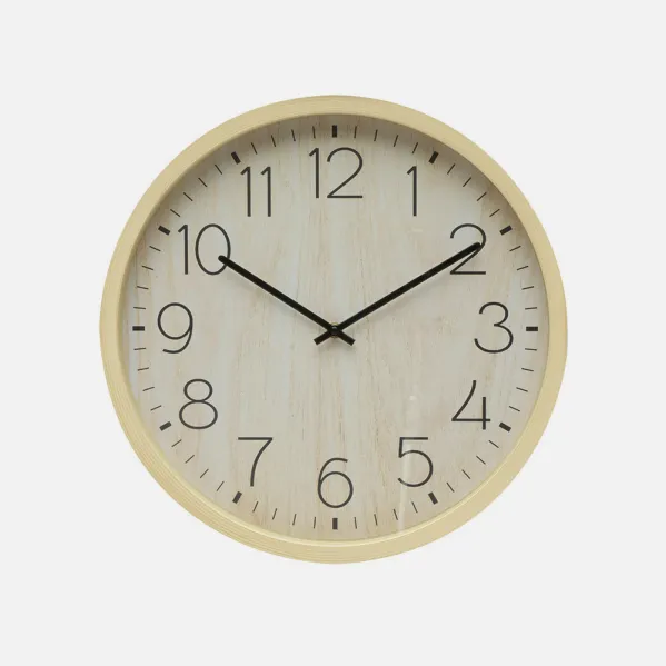 Wall Clock Padron Beech 41x41x5 Cm Continuous Movement