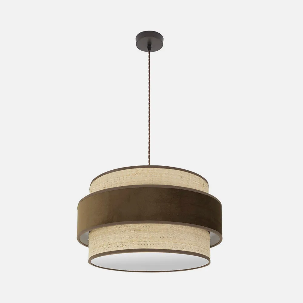 Reyes Pendant 2xe27 Castanho/castanho-natural Regx50x50 Cm