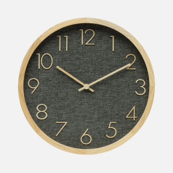 Wall Clock Rosellon Beech/Grey 40x40x4,5cm Continuous Movement