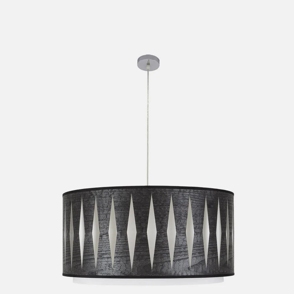 Colgante Alexandra 3xe27 Cromo/Madera Negra Regx60x60 cm
