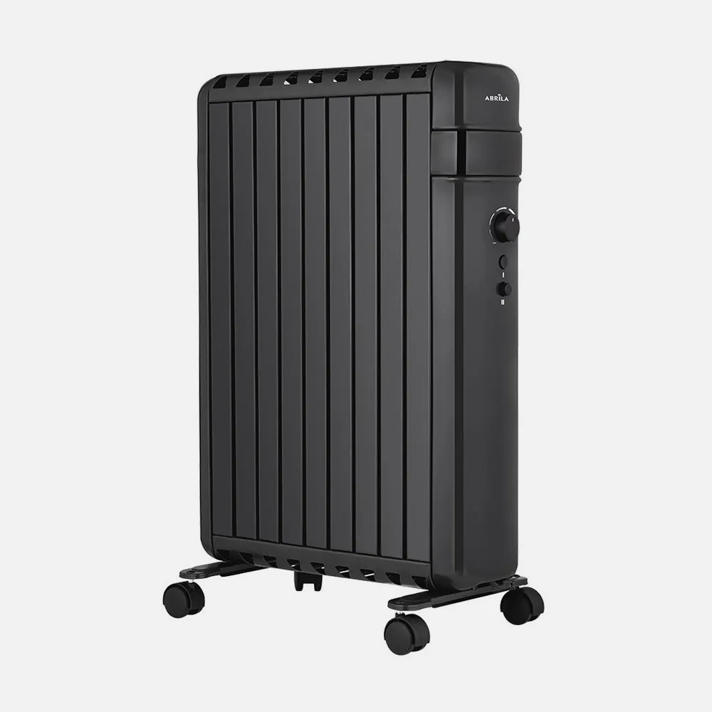 Radiador Aceite Polonia 2000w Negro Aletas Cerradas 9elementos 3Potencias Antivuelco Prot.seguridad 63,5x45x24,5 Cm