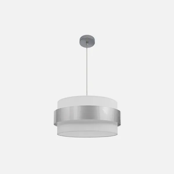 Colgante Bremen Cromo/blanco-plata 3xe27 Regx40x40 Cm