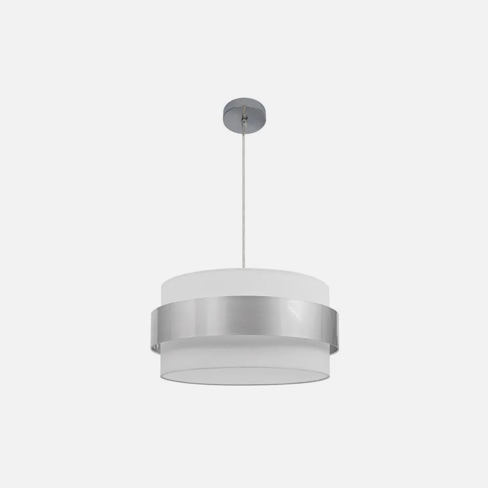 Colgante Bremen Cromo/blanco-plata 3xe27 Regx40x40 Cm