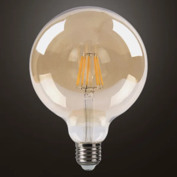Bulb Filament Globe 16x12,5d 8w Dimmable  700lm E27 Amber 2700k