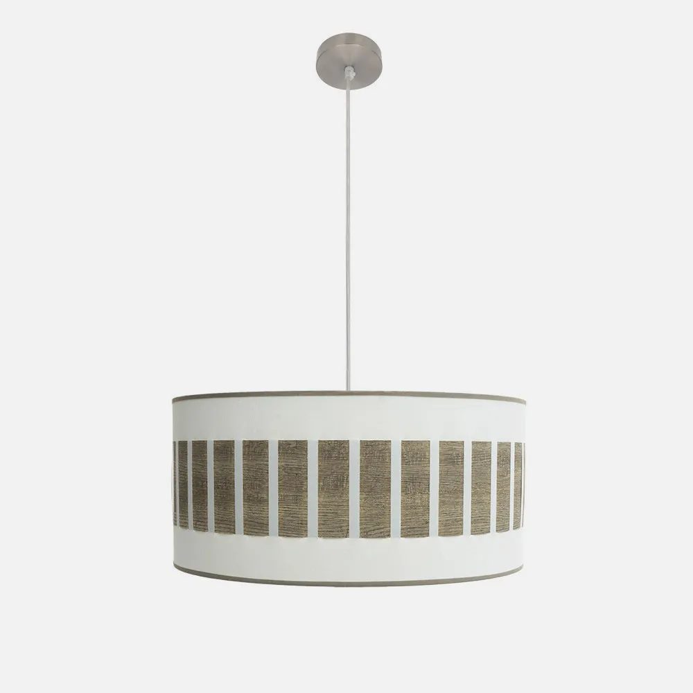 Colgante Ivanna 2xe27 Niquel/blanco-madera Gris Regx50x50 Cm