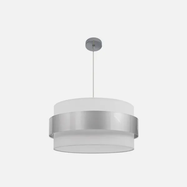 Colgante Bremen Cromo/blanco-plata 3xe27 Regx50x50 Cm