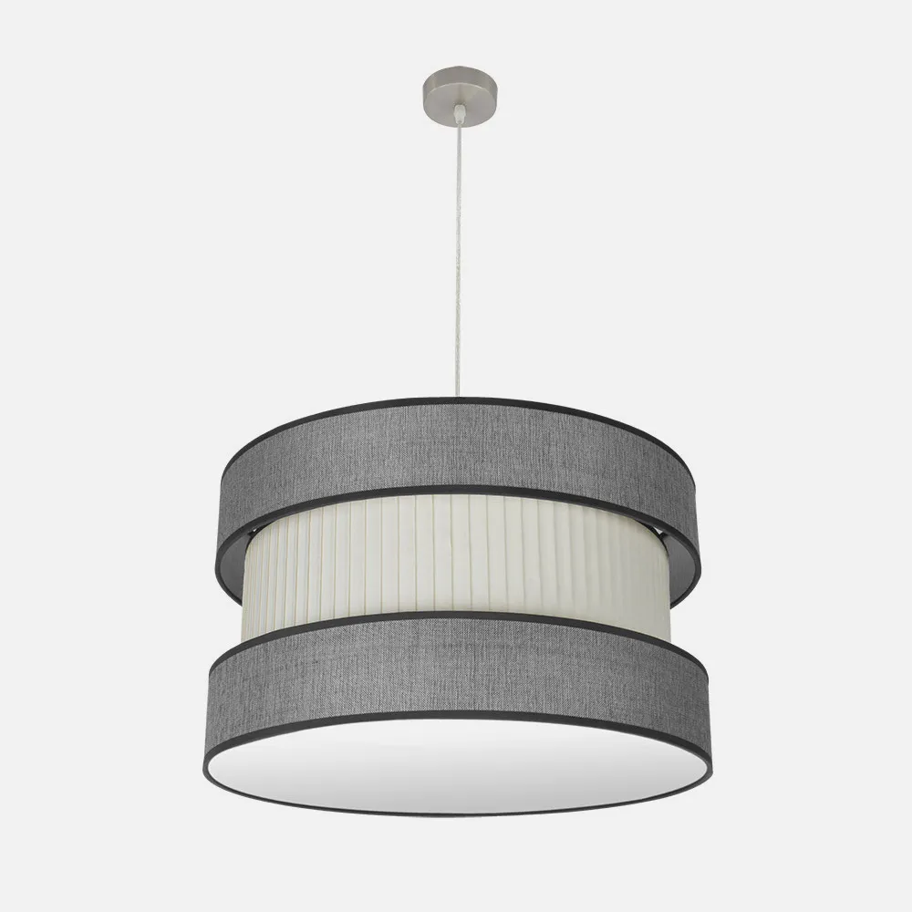 Colgante Home 3xe27 Niquel/gris-beis Regx60x60 Cm