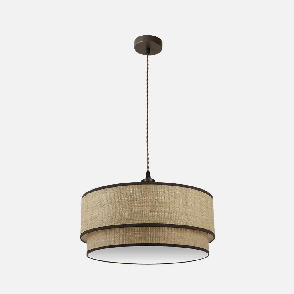 Colgante Roque 3xe27 Natural/marron Regx60x60 Cm