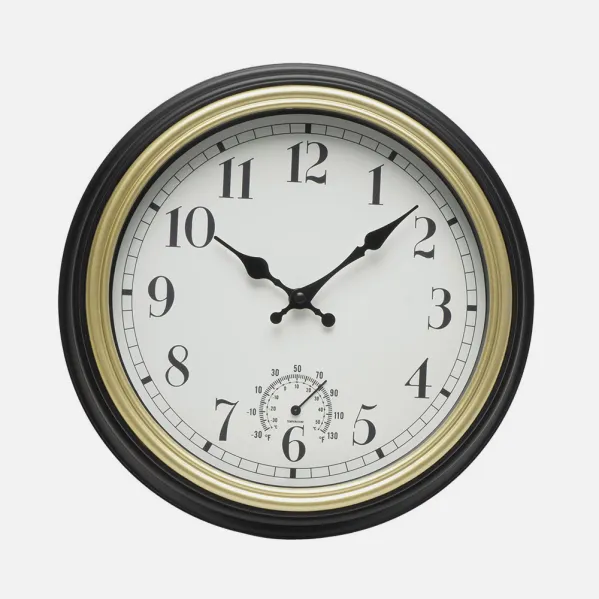 Reloj De Pared Horacio Negro-oro 30d Mov.continuo