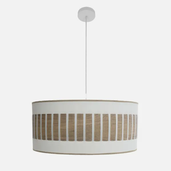 Colgante Ivanna 3xe27 Blanco/blanco-madera Clara Regx60x60 Cm