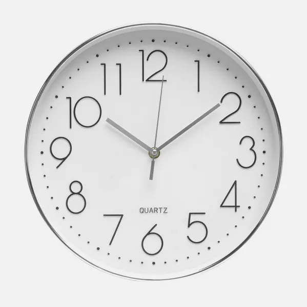 Reloj De Pared Tiempo Plata 30d Mov.continuo