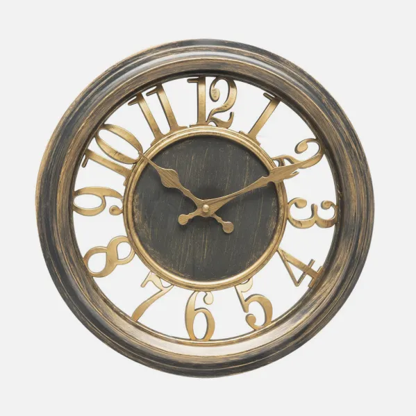 Wall Clock Limbo Aged Leather 33d Cont. Movement
