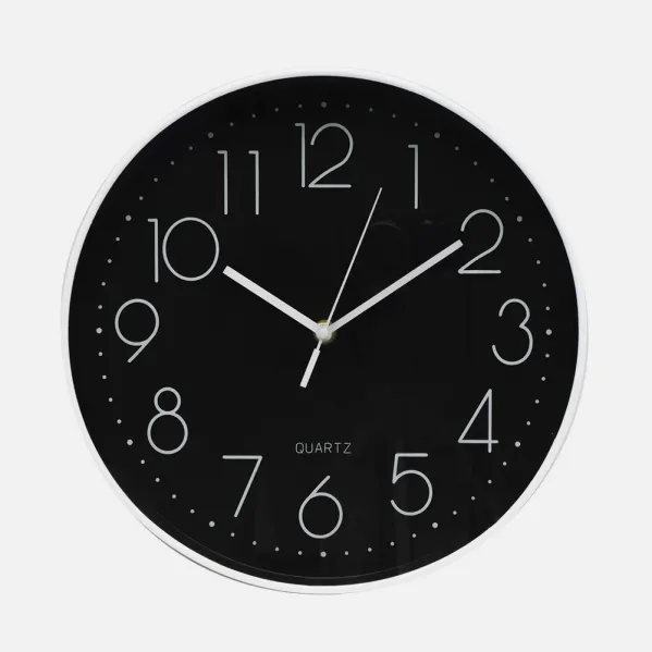 Wall Clock Tiempo White-black 30d  Continuous Movement