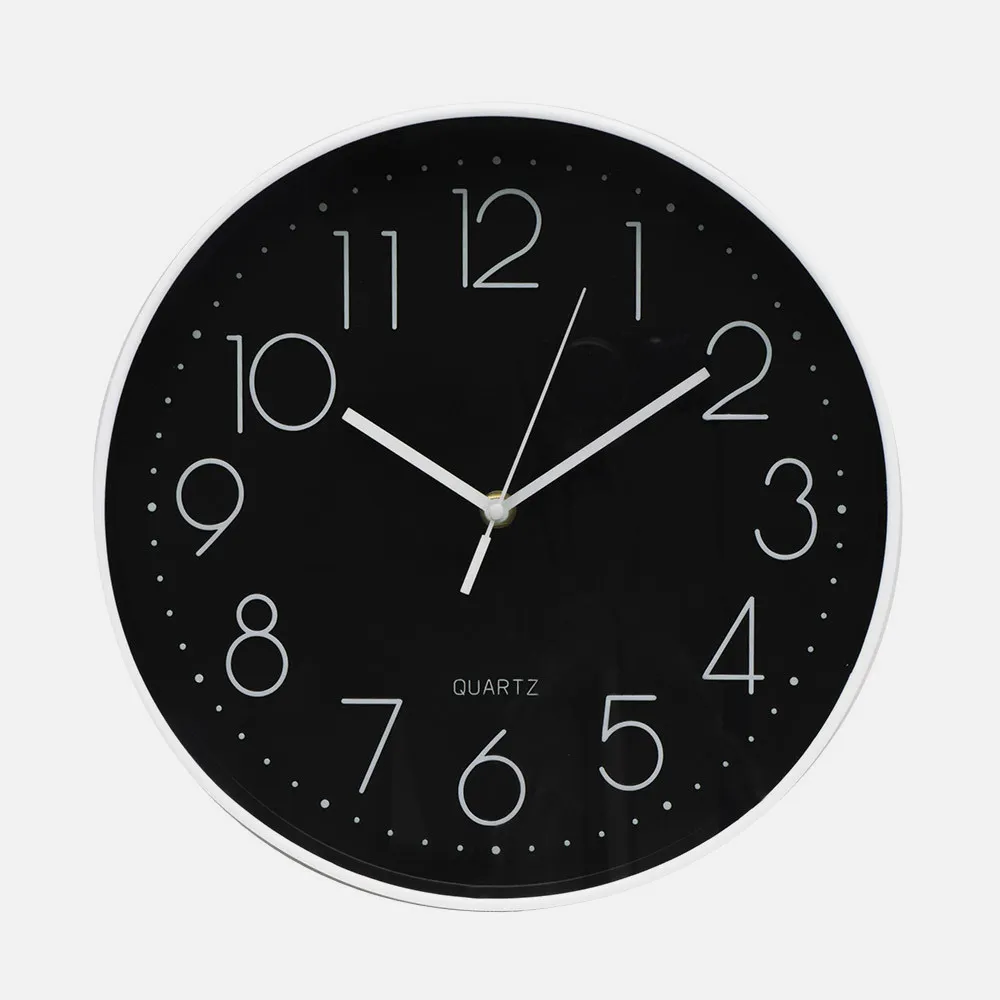 Reloj De Pared Tiempo Blanco-negro 30d  Movimiento Continuo