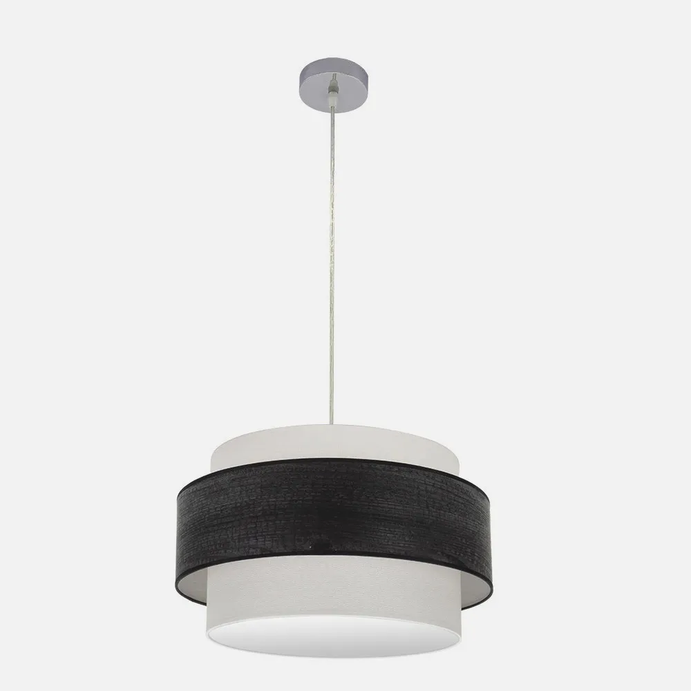 Colgante Myriam 2xe27 Cromo/madera Negra Regx50x50 Cm