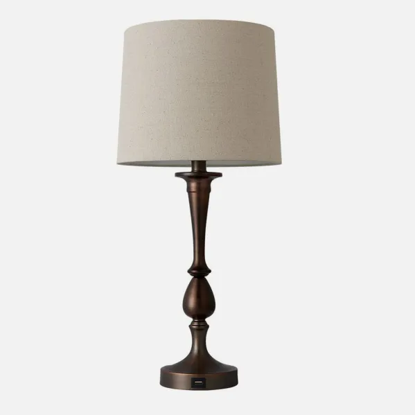 Table lamp Khalifa1xe27 Brown 60´5x28x28 Cm Port Usb