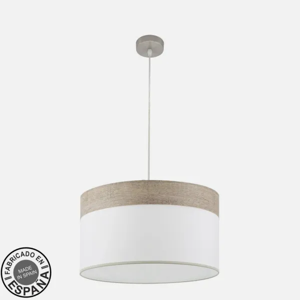 Colgante Cloe 2xe27 Niquel/blanca-madera Gris Regx50x50 cm
