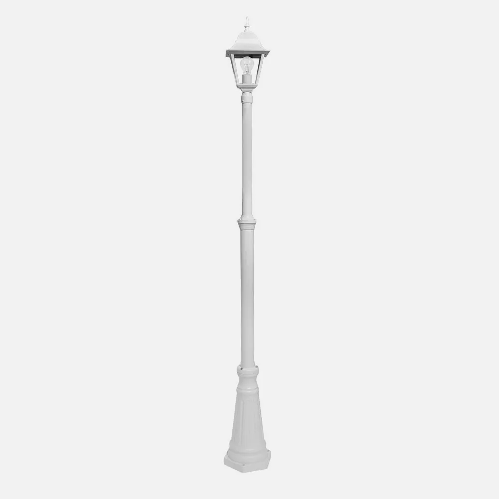 Lâmpada de rua exterior em alumínio Spica 1xe27 Branco Ip44 220x20x20x20 Cm Ajustável em Altura