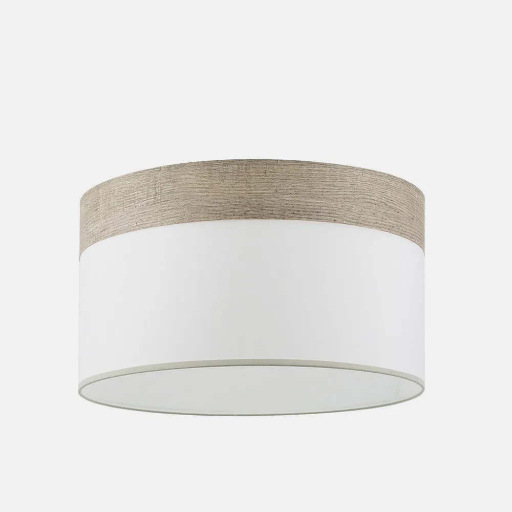 Pantalla Colgante Cloe M10 Blanca/madera-gris 50dx50dx22h Difusor Incluido