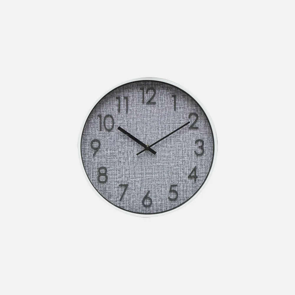 Reloj De Pared Higueron Blanco/gris 30x30x4 Cm Movimiento Continuo