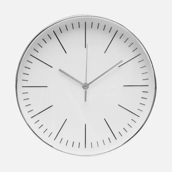 Reloj De Pared Hera Plata 30d Movimiento Continuo